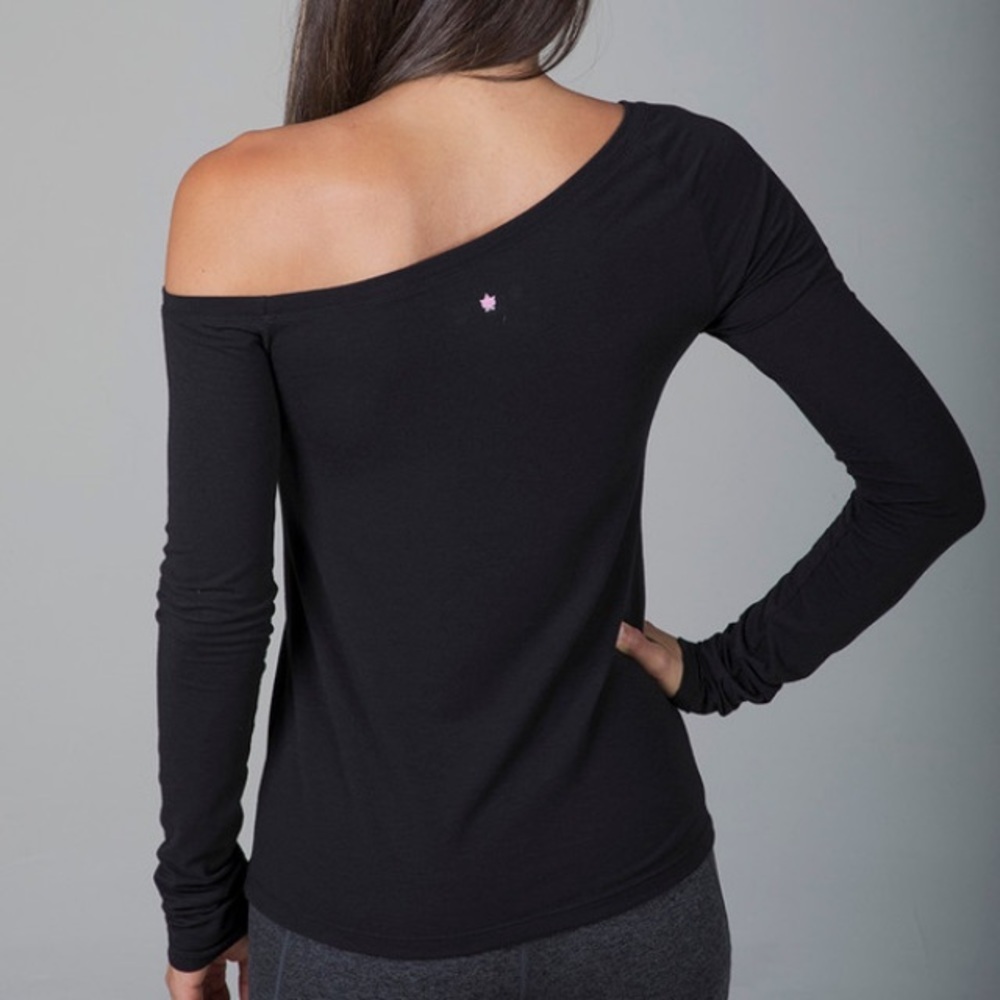 KIRA GRACE OFF SHOULDER HEATHER GREY LONG SLEEVE TOP NWT - Picture 4 of 16